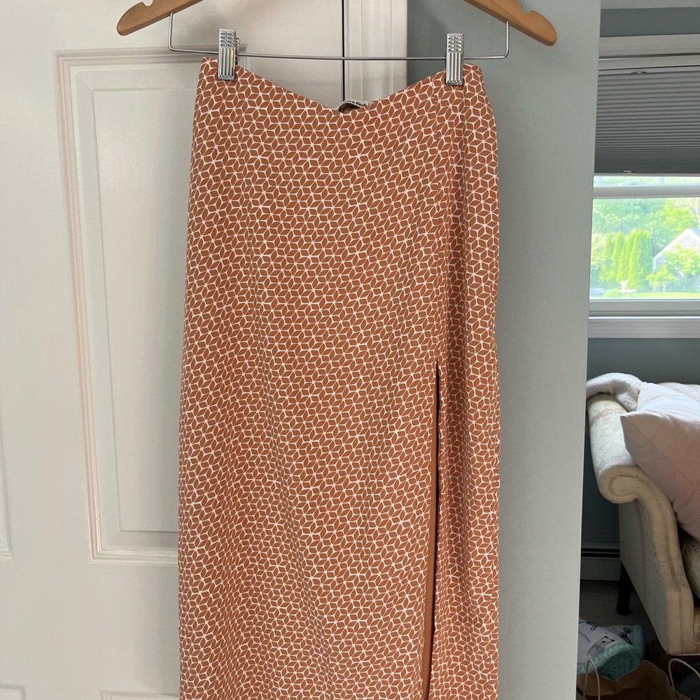 Abercrombie & Fitch Orange Midi Pencil Skirt with Slit